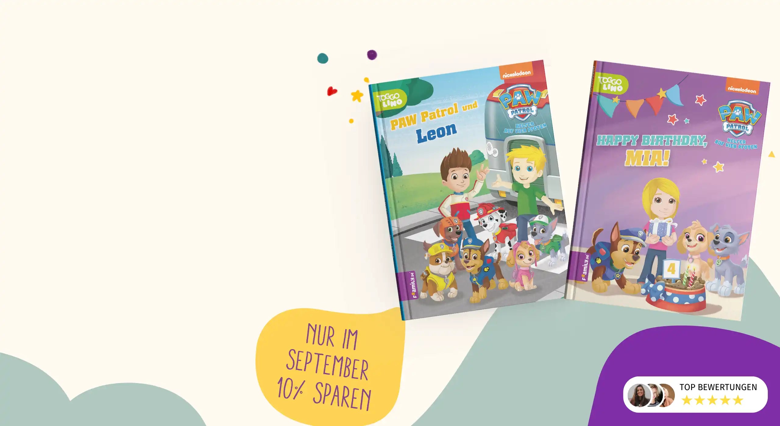 Die Framily Bücher des Monats im September: Zwei Paw-Patrol-Bücher, 10 % reduziert!