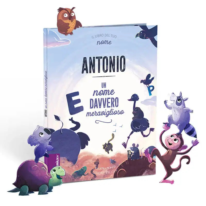 Cover del "libro del tuo nome" con figure di animali