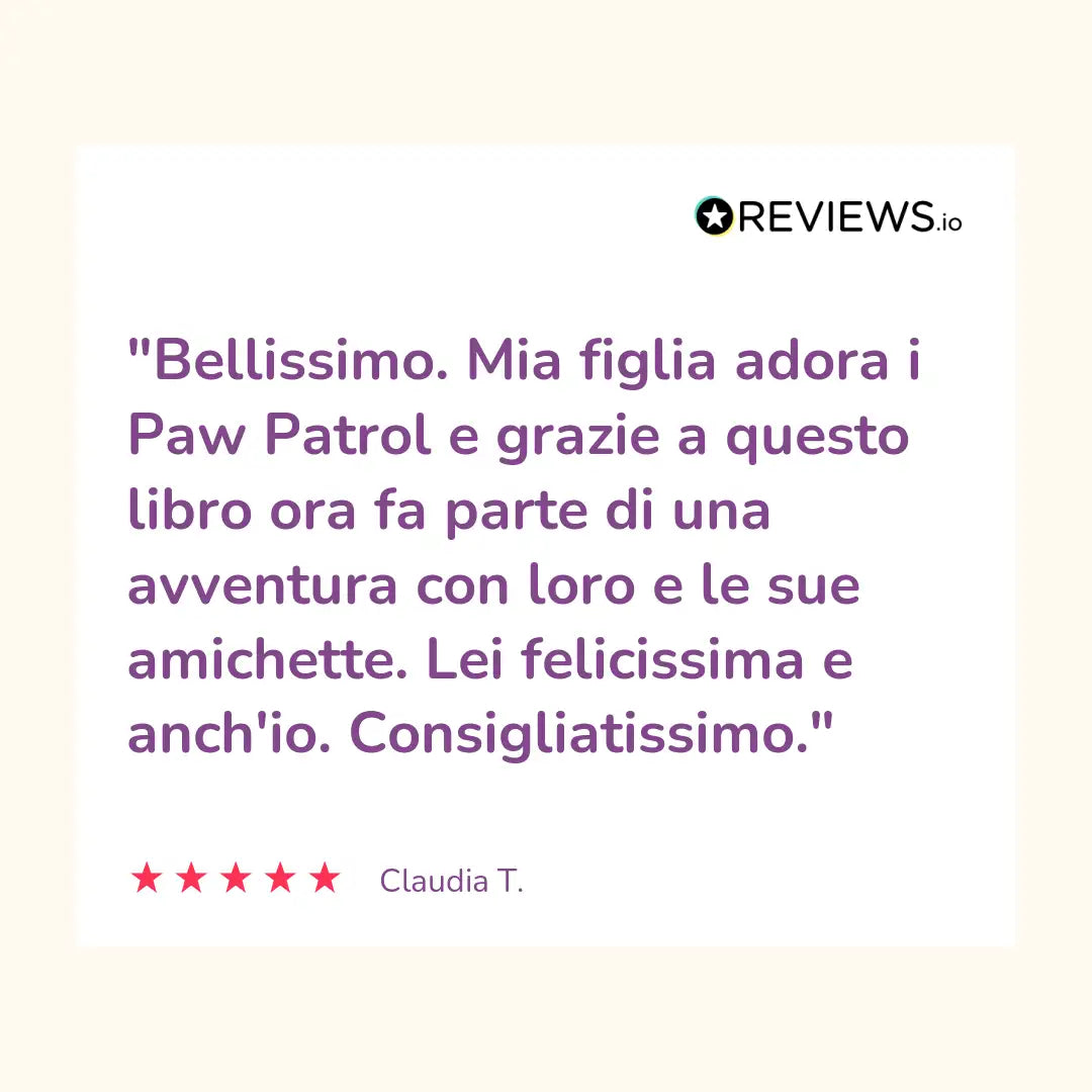Recensione: Bellissimo. Mia figlia adora i Paw Patrol e grazie a questo libro ora fa parte di una avventura con loro e le sue amichette. Lei felicissime e anch'io. Consigliatissimo.