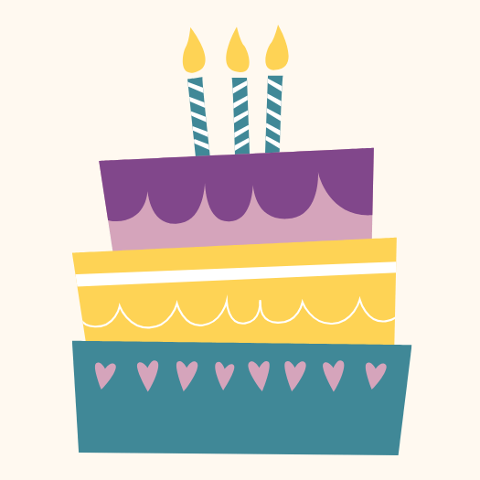 Bunte Geburtstagstorte