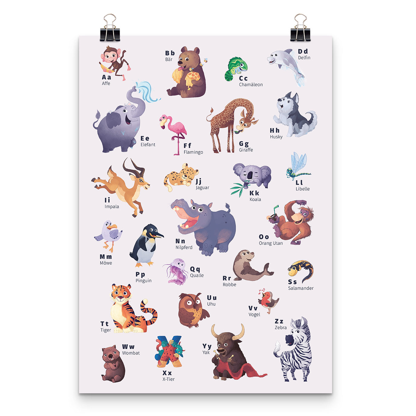 Poster ABC sugli animali